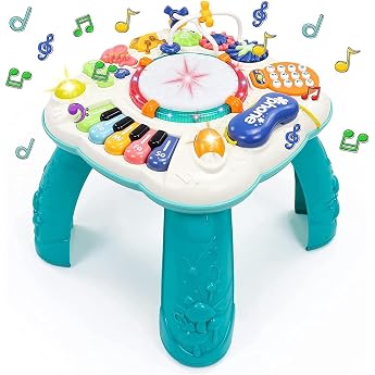 Spielzeug ab 1 Jahr Junge M dchen - 6 in 1 Baby Spieltisch mit Musik & Licht - Musikspielzeug & Activity Tisch ab 12 Monate - Lernspielzeug mit Klavier & Trommel - Geschenk zum 1. Geburtstag