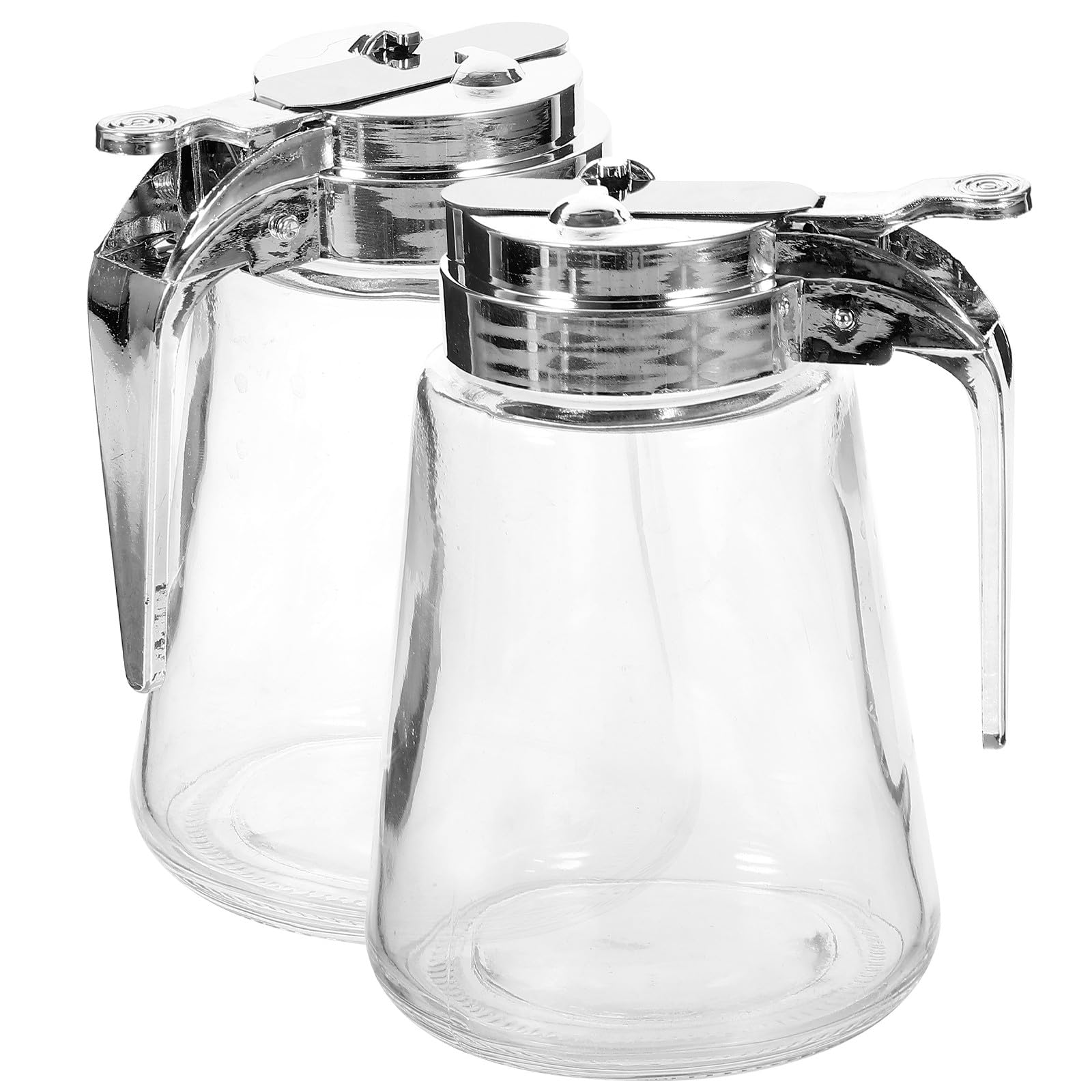 Healeved Dispensador de Jarabe de Vidrio 300 Ml 2 Piezas, Frascos Herméticos Antigoteo para Miel, Azúcar, Crema y Condimentos, Aptos para Uso Doméstico en Cocina y Mesa