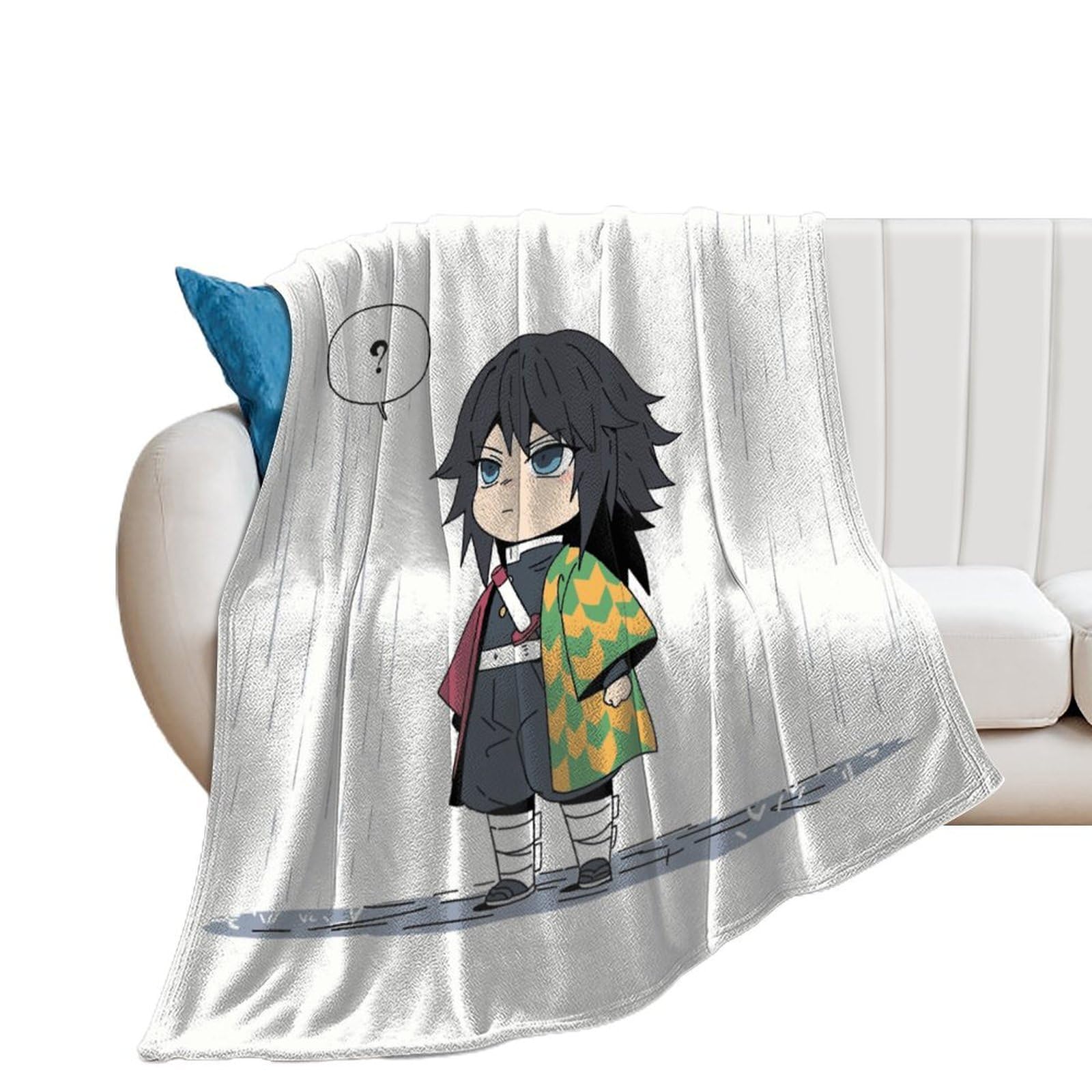 Amazon｜毛布 鬼滅の刃 水柱 冨岡 義勇 ブランケット ひざ掛け 掛け