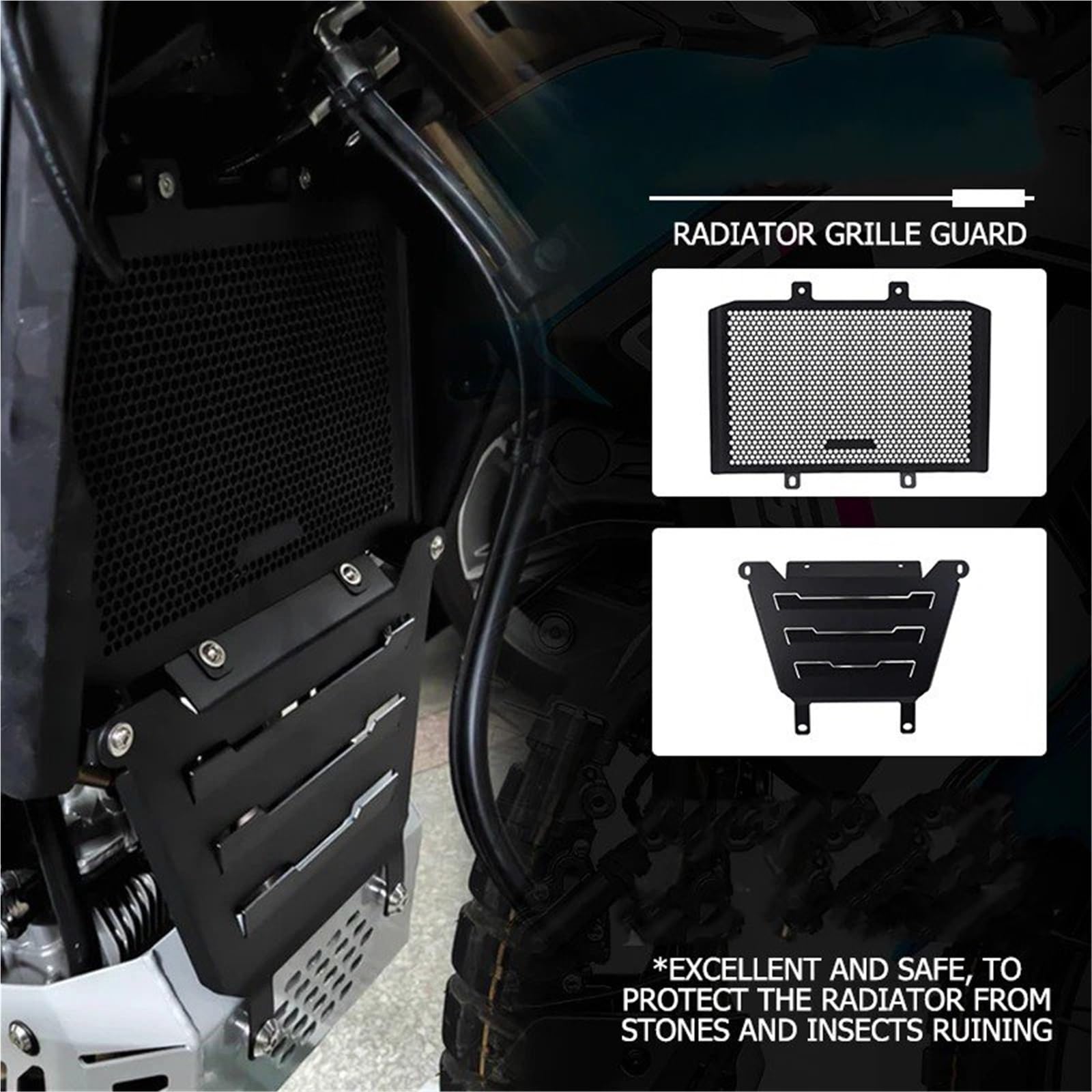 Motorrad Kühlerschutz Kühlerabdeckung Für CFMOTO 450MT 450 MT Für MT450 Für CF450MT 2024 2025 Motorrad Kühler Schutz Motor Abdeckung Protector(Black Set)
