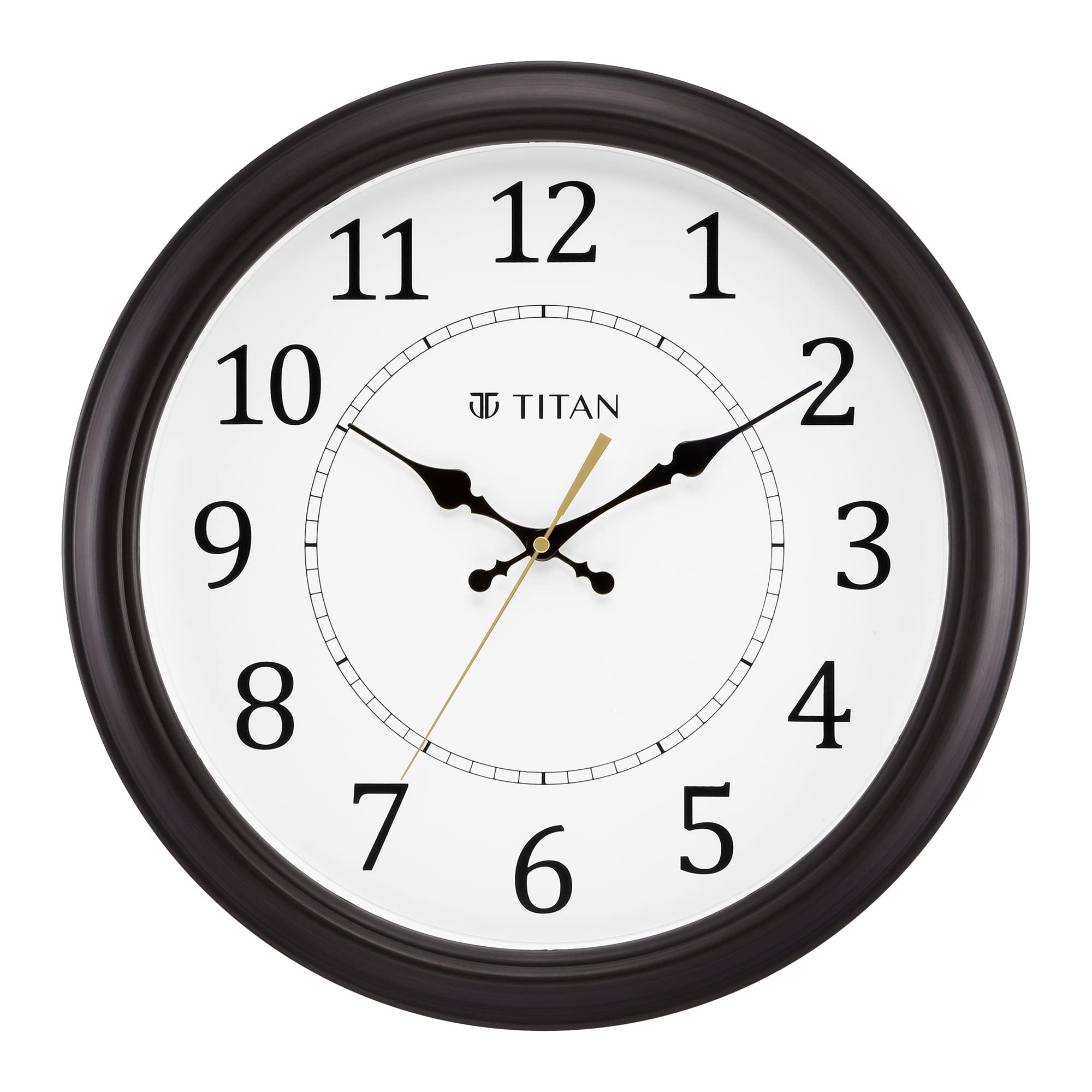Titan Plastic Classic Brown Analog Wall Clock with Silent Sweep Technology, 42.0 X42.0 Cm (Large) (B09K4HR489) Amazon Price History, Amazon Price Tracker