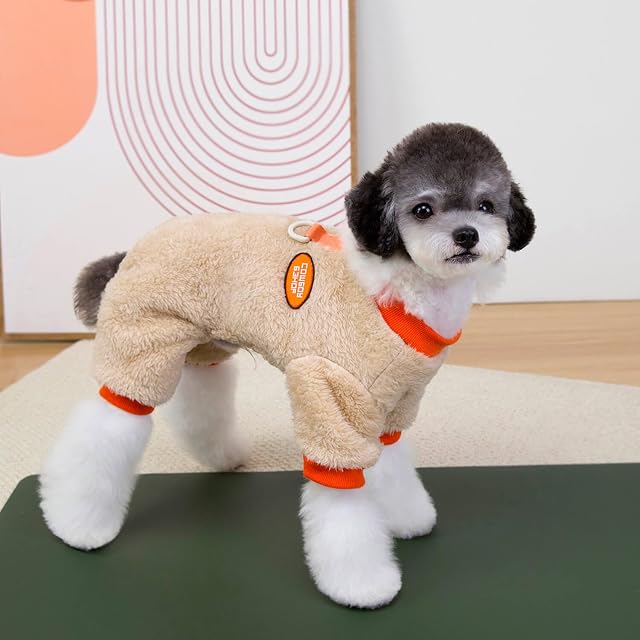 Foto 3 de 8 de Izefia Ropa de Suéter para Perro Prendas Suéteres de Lana Polar Mameluco de Una Pieza Sudadera de Invierno…