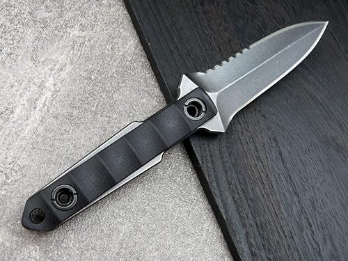 Miniatura 3 de CCanku C1290 Marine Corp - Cuchillo dentado de hoja fija de acero D2 de 8 pulgadas y mango G10 para supervivencia al aire libre, camping, bushcraft