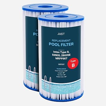 Mist Type B Replacement Pool Filter, Compatible with Intex 29005E Easy Set Swimming Pool Filter Cartridge, 2 Pack