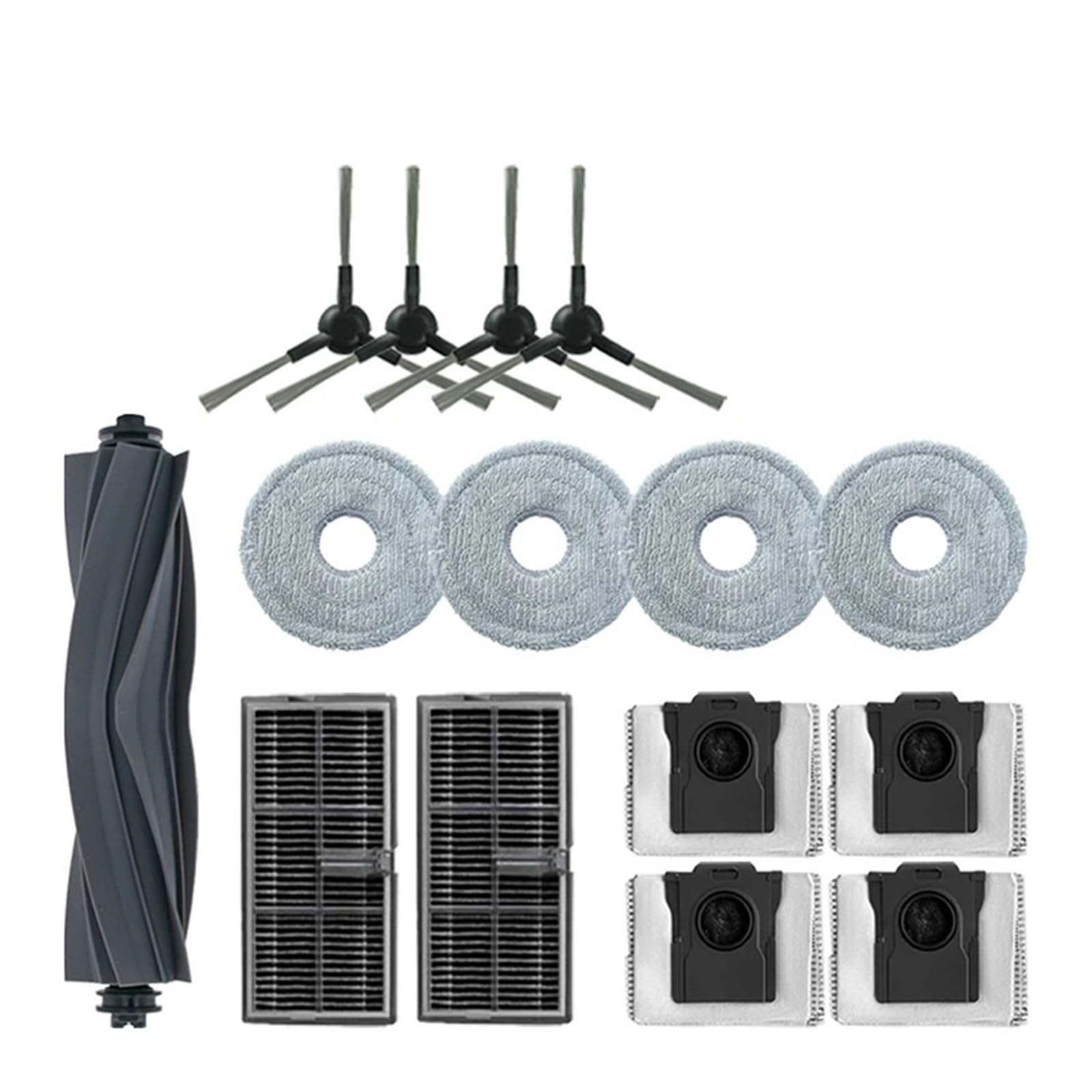 Pezzi di ricambio for sacchetto for la polvere del filtro, compatibile con Dreame, accessori for aspirapolvere D20 Ultra / L10s Ultra Spazzola laterale principale Panno for mop(Set1)