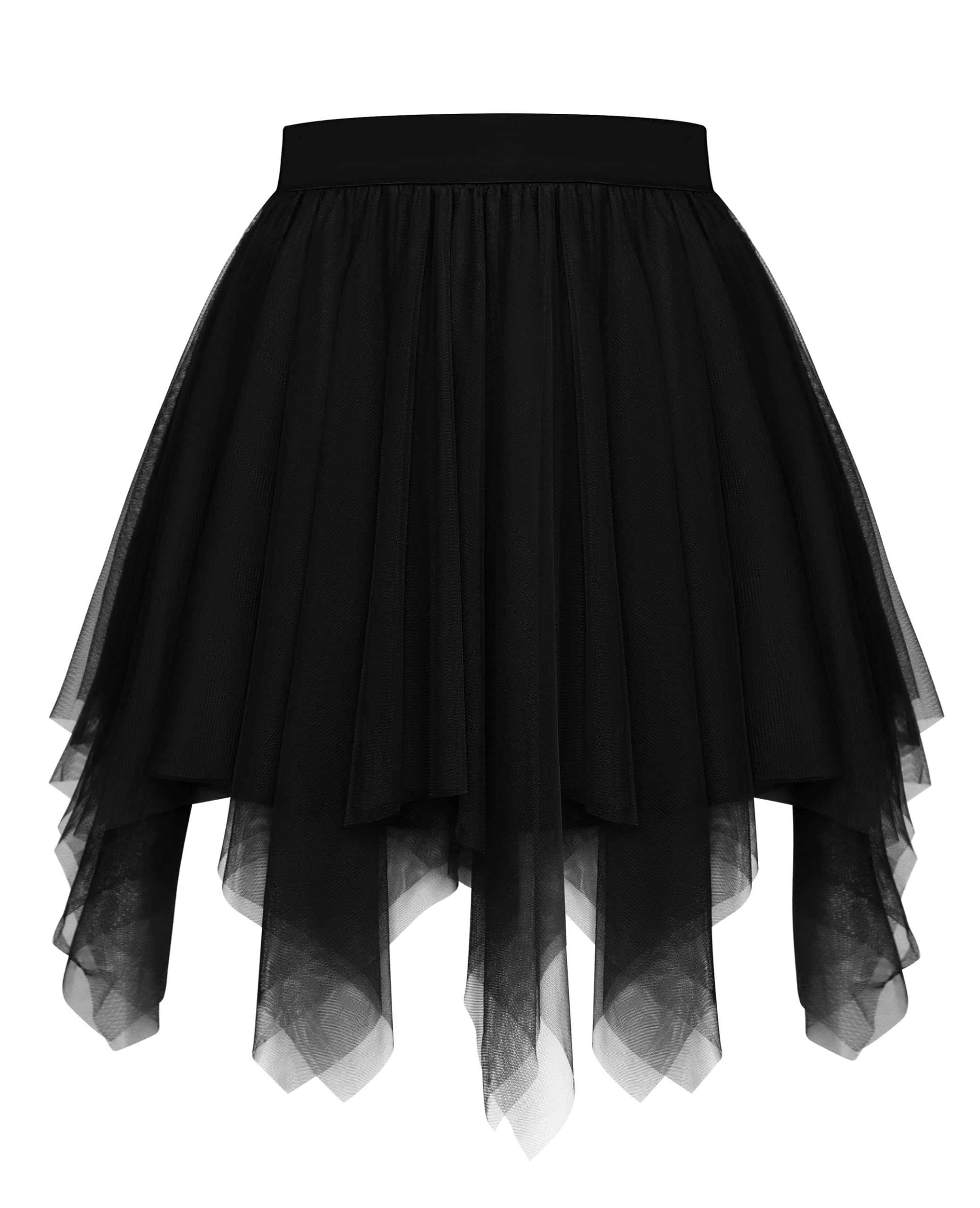 Vlazom Women's Tulle Tutu Skirts A-line Dance Skirts Rockabilly Underskirt Petticoat Music Festivals, Carnivals, Holiday Parade, Halloween Black, S-M