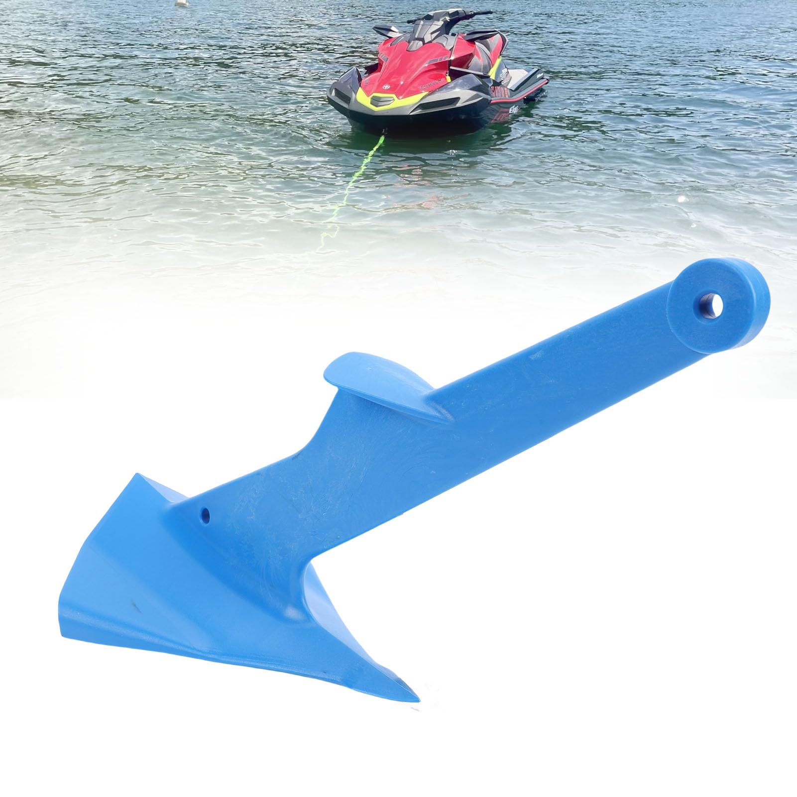 Ancla de Bote de Nylon, Ancla de 1 Kg/2.2 LB PWC, Ancla de Jetski con Punta Pesada Puntiaguda para Kayak en Jet y Embarcaciones Personales, 3 Metros de Profundidad