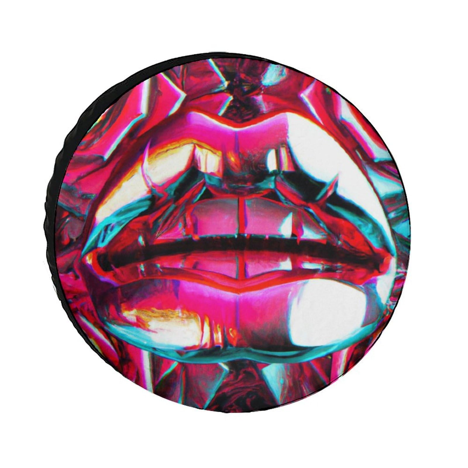 Pink Funny Rose Lips Spare Tire Cover Wheel Tyre Covers Travel Trailers Protectors Weatherproof Dust-Proof for Camper Trailer Truck Rv Universal 24inch