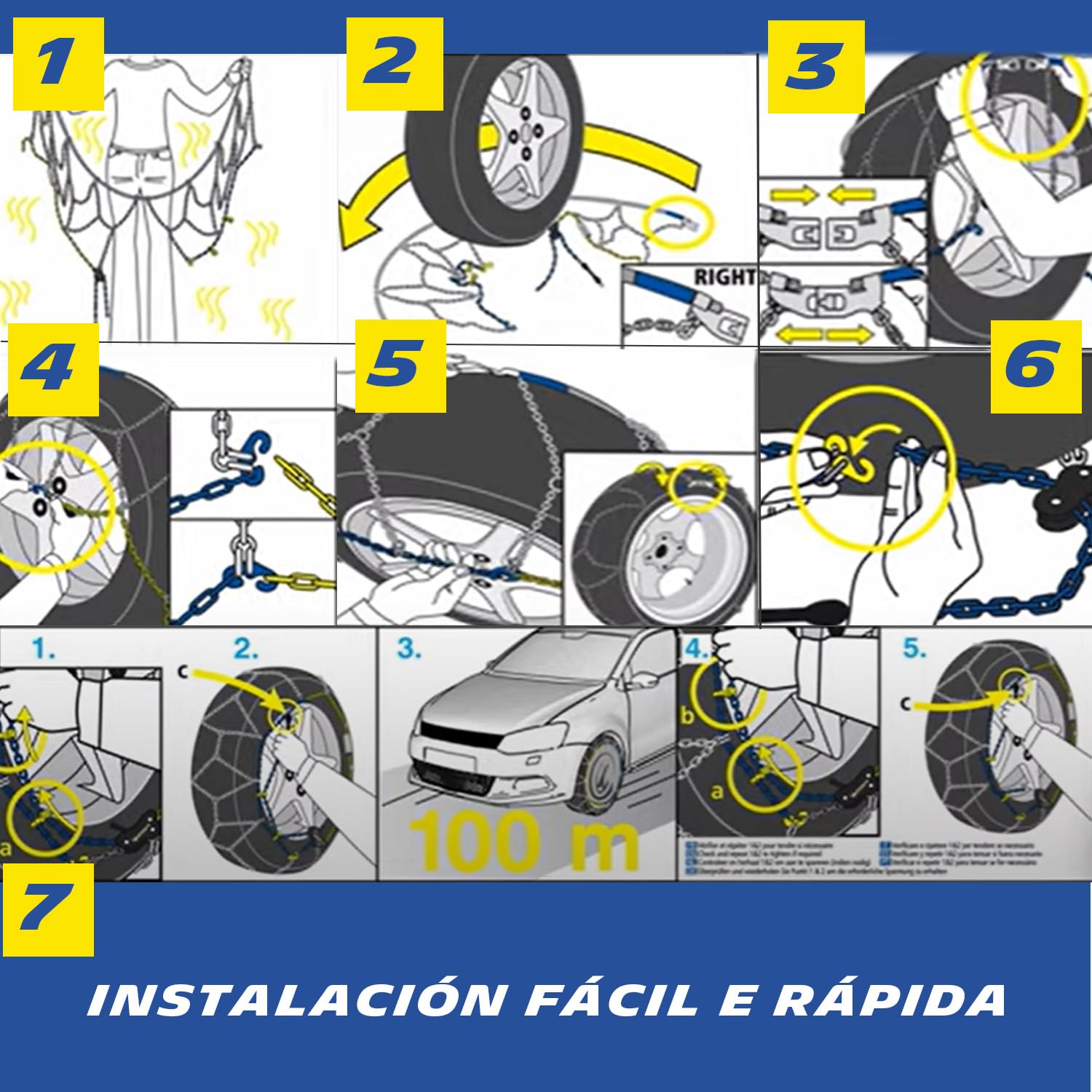 MICHELIN 008453 EXTREM GRIP AUTOMATIC Cadenas de nieve metálicas, tensión automática, N°130
