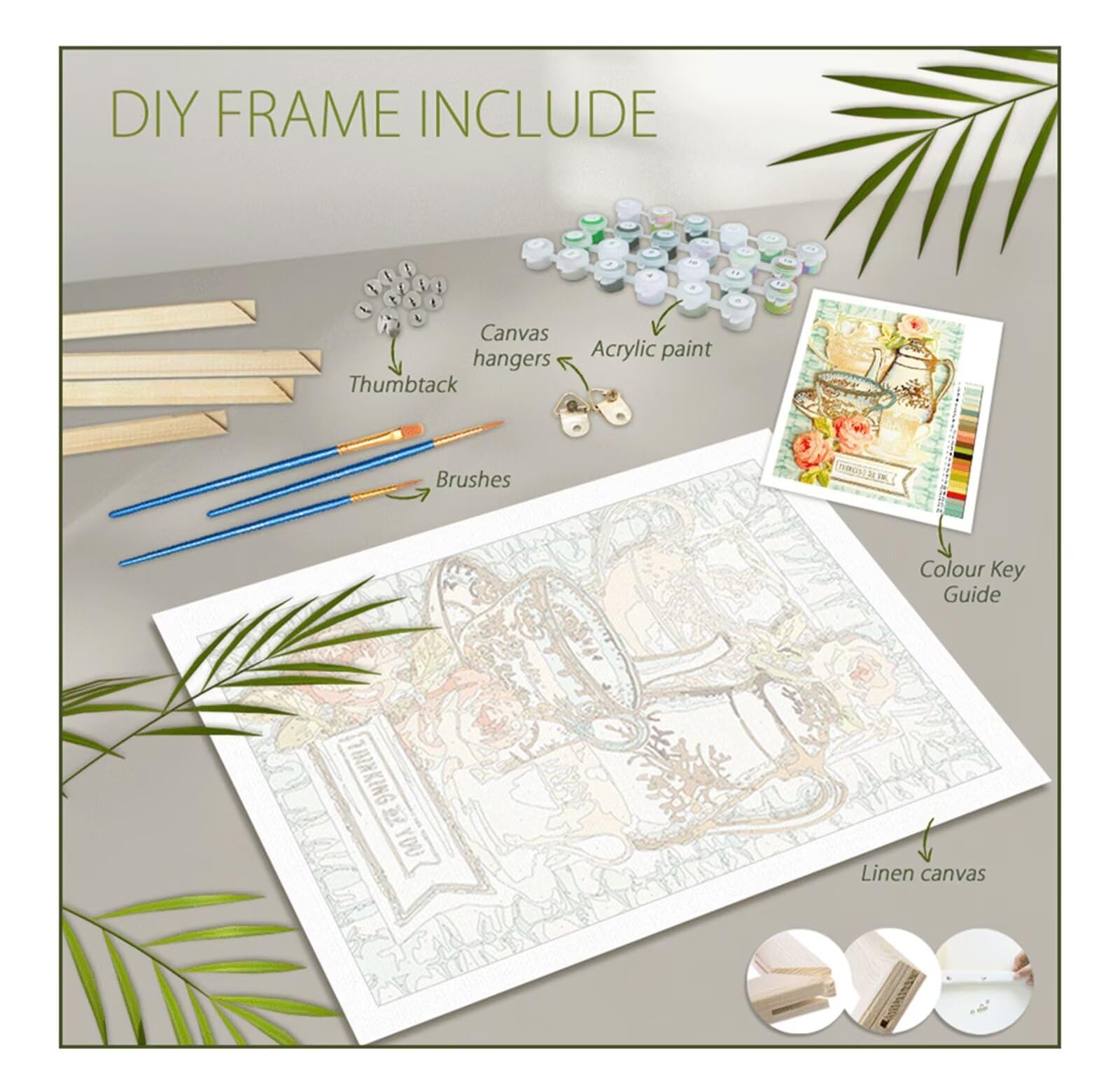 Lituor Temporada de cosecha Pintura por Números para Adultos,Pinturas al óleo Acrílicas por Números para Adultos Niños DIY Kit de Pintura al óleo de Lienzo para Hogar Decor Regalos,con Marco 60x75cm