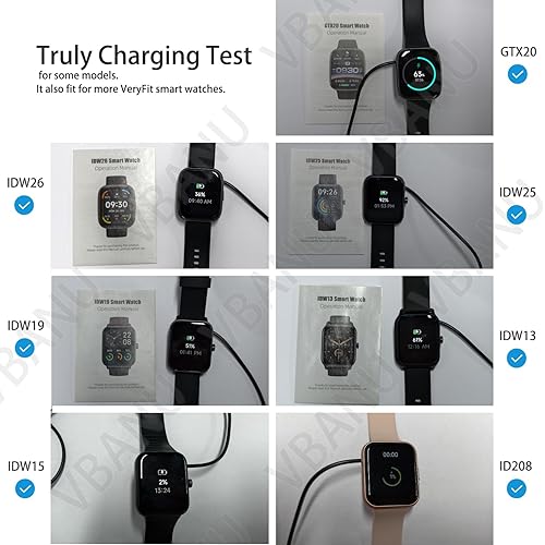 Miniatura 3 de VBANU VeryFit - Cable de carga para reloj inteligente, compatible con IDW19, IDW15, IDW13, ID208(BT), ID205L, ID206 y más, cable USB magnético de