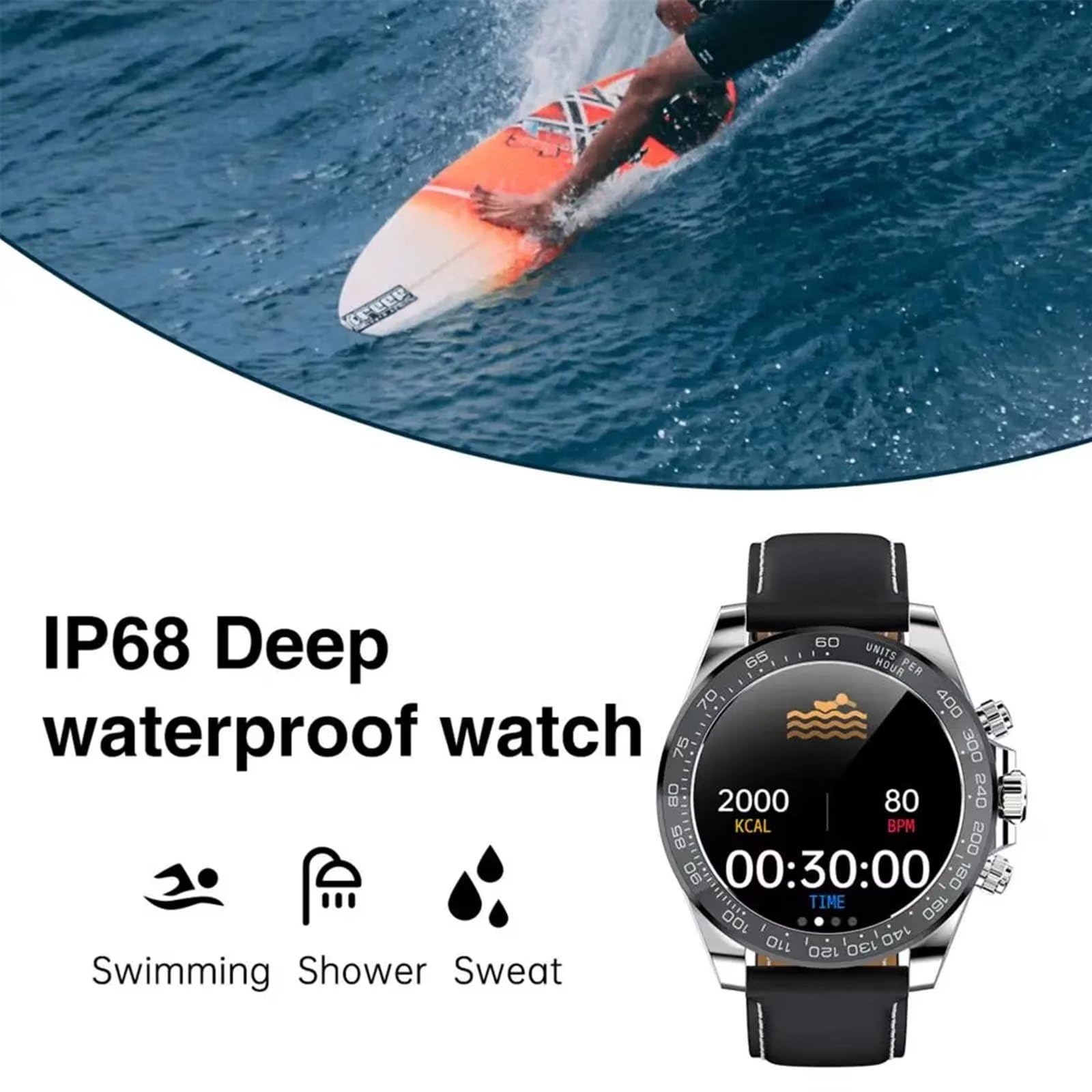 Modny smartwatch, monitor tętna, monitor snu, monitor zdrowia, wodoodporny sportowy zegarek fitness do inteligentnego zegarka z systemem Android, iOS, Bluetooth, złoty