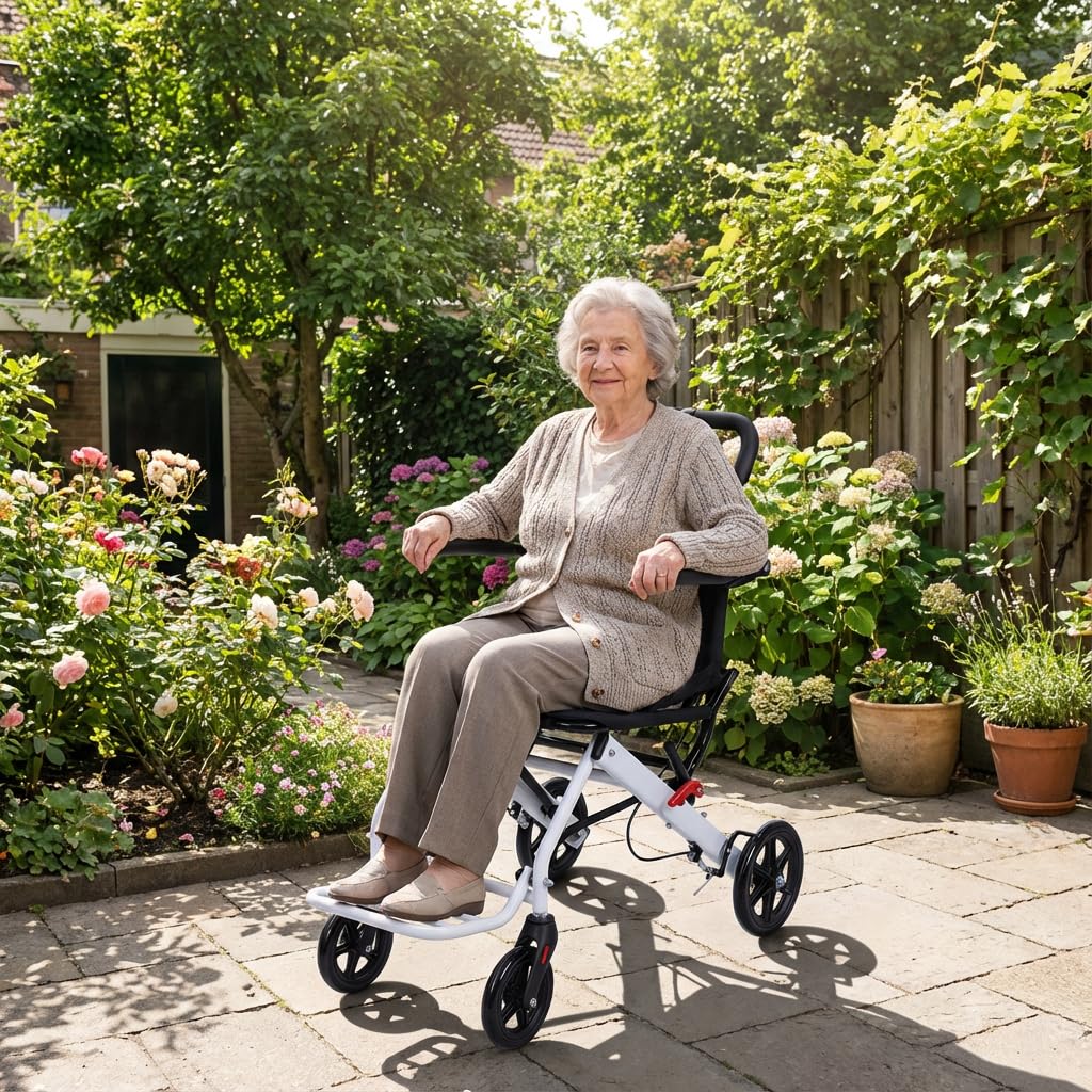 tinysiry Silla de ruedas plegable, silla de ruedas de transporte ligera y plegable para personas mayores, sillas de ruedas plegables para adultos y personas mayores, soporta 200 libras, sillas de