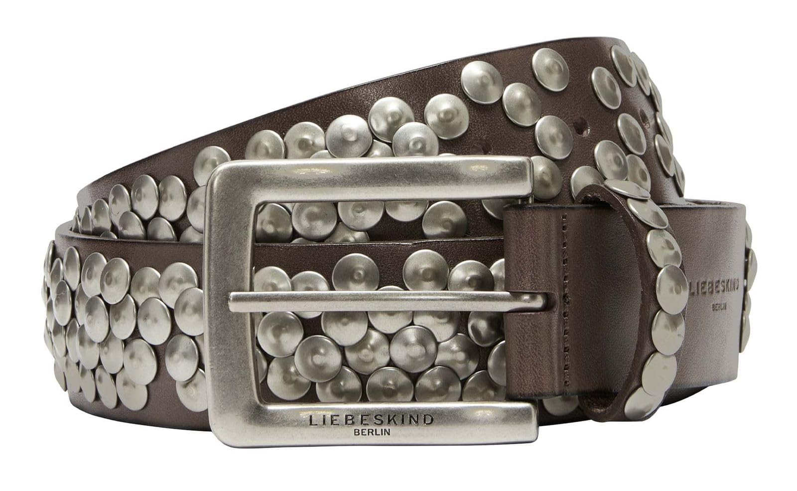 LIEBESKIND Damen Belt-h 38mm 85 Studded Belts Washed Leather Belt (1er Pack)