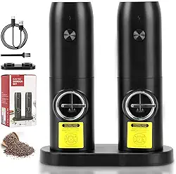 Moedor de Pimenta e Sal Elétrico Meantem, Automático, Preto