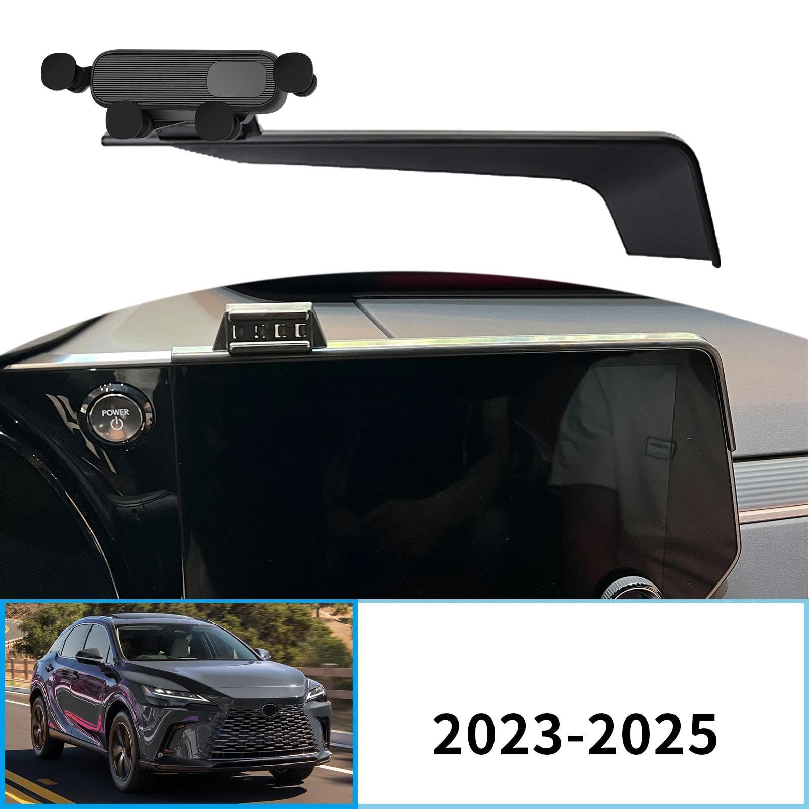 Uchwyt Samochodowy na Telefon dla Lexus RX 2023-2025, 14-calowy uchwyt samochodowy na telefon komórkowy i nawigację GPS (3 podstawy i 2 uchwyty)