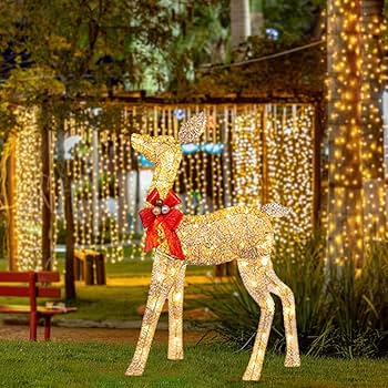 Amazon.co.jp: クリスマス 飾り イルミネーションライト LED 鹿