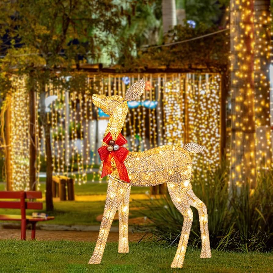 Amazon.co.jp: クリスマス 飾り イルミネーションライト LED 鹿