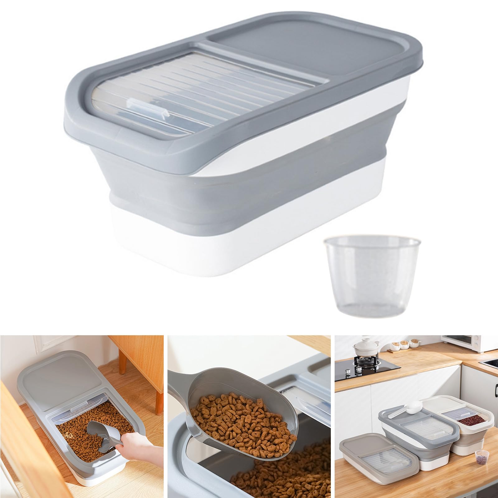 FGDTREE Pet Food Storage Container Kitchen Storage Can Food Storage Can Grains Storage Tank Moistureproof Sealed Container Pet Food Storage Container