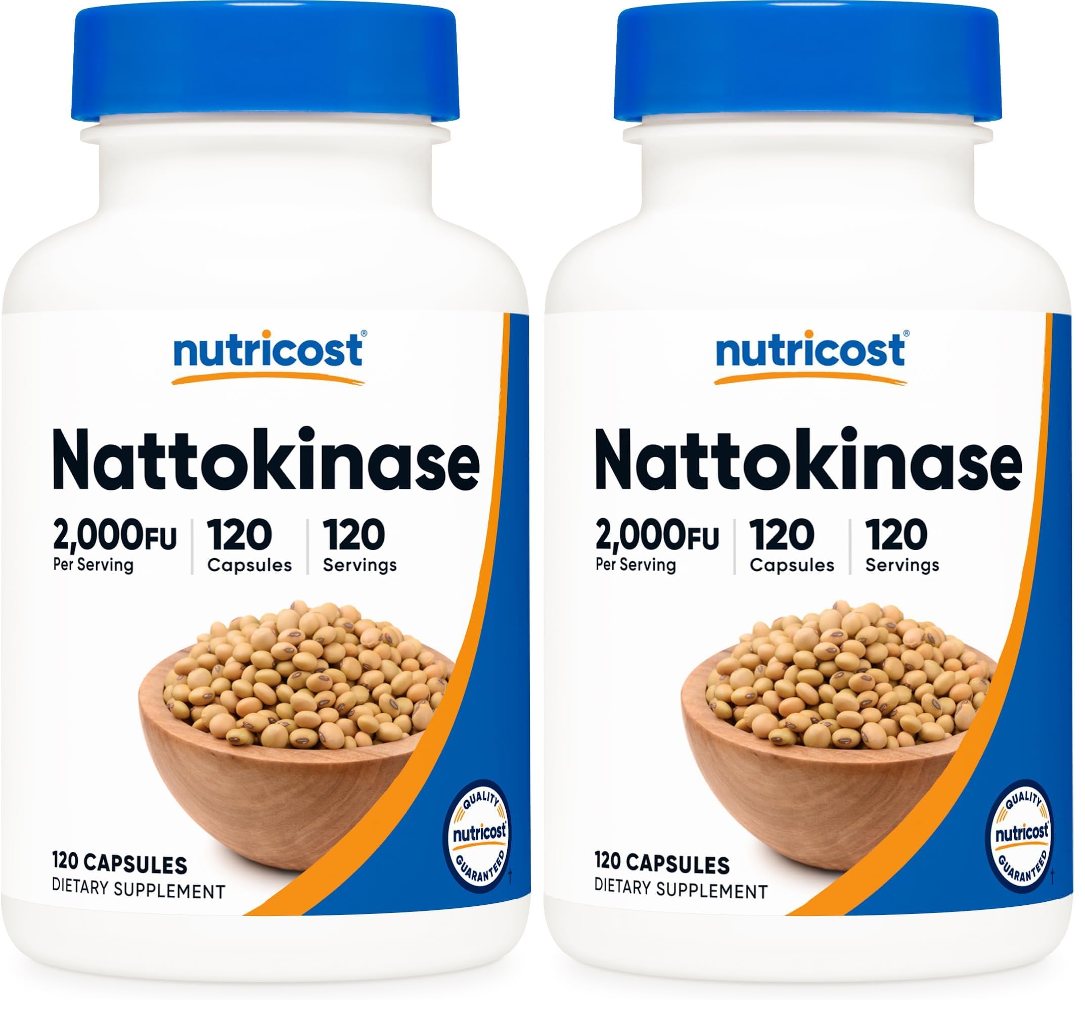 Nutricost Nattokinase 2,000FU, 120 Capsules - Gluten Free, Non-GMO, Vegetarian Friendly (Pack of 2) 120 Count (Pack of 2)