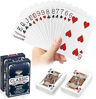 wasserdichte Spielkarten aus Kunststoff, Rote und Schwarze Plastik Poker Karten, Wischfest & Dauerhaft für Tarot, Blackjack, Canasta, Romme Kartenspiel, Ideal für Pool, Strand, Camping