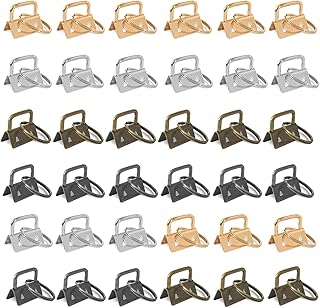 Laviesto 40 Pcs Key Fob Hardware,1 Inch Key Fob Keychain with Split Ring Wrist Wristlets Cotton for Webbing Fabric Strapping Wristlet DIY making and repairing(4 Colors)