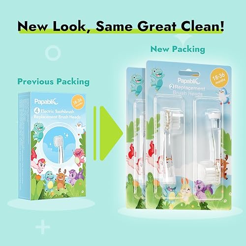Vista 9 de Papablic Cabezales de repuesto para cepillos de dientes, 2 unidades, compatibles con cepillos de dientes eléctricos sónicos Papablic BabyHandy
