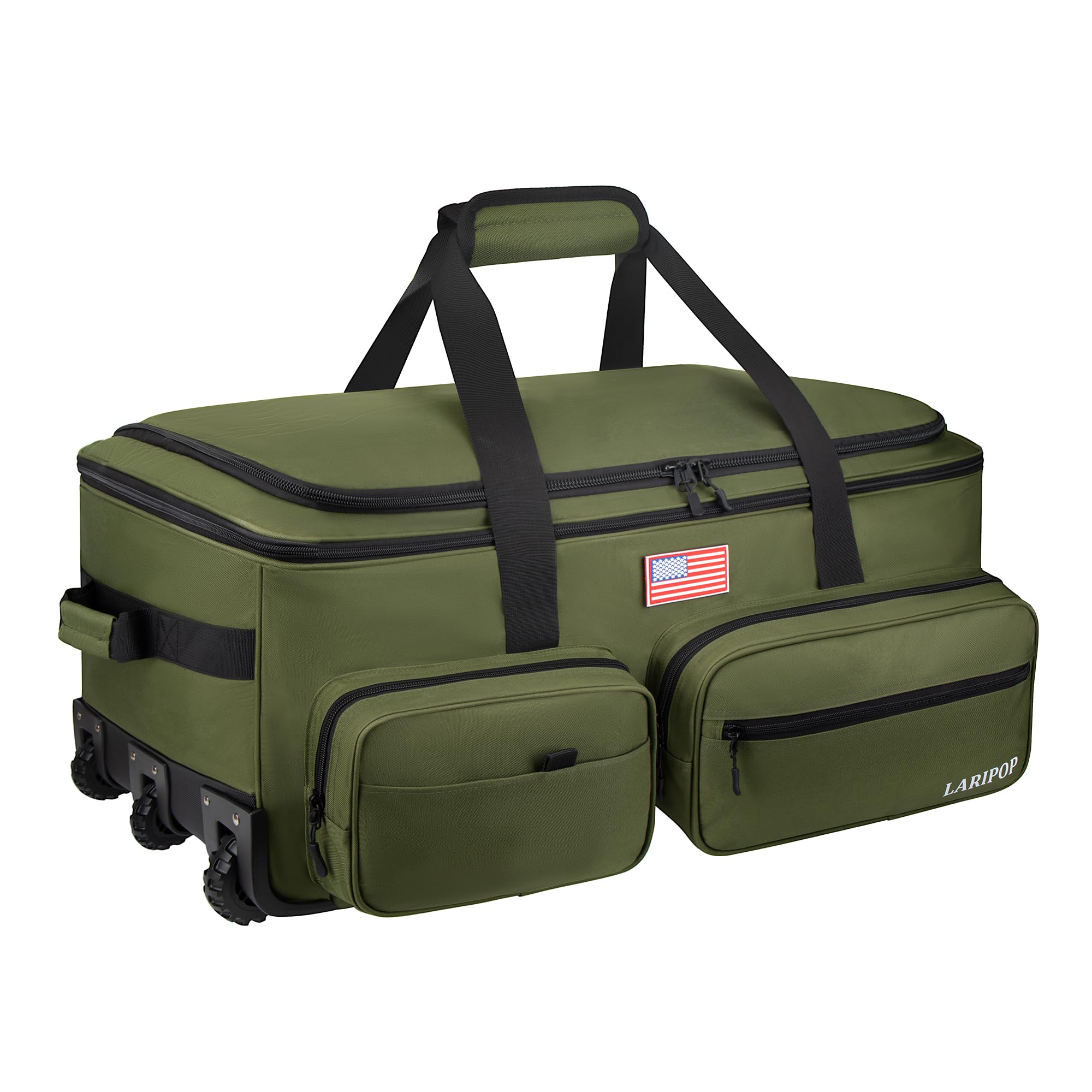 LARIPOP 150L Tactical Rolling Duffle Bag with Wheels, | 32" Heavy Duty Tri-Wheel Gear Hau…