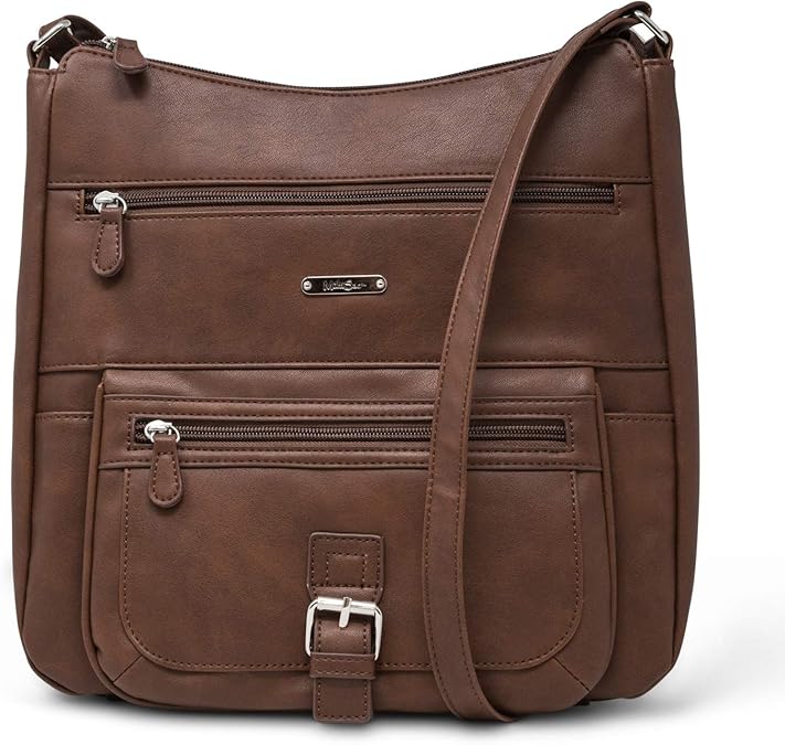 MultiSac Flare Womens Crossbody Bag Shoulder Purse, Cognac