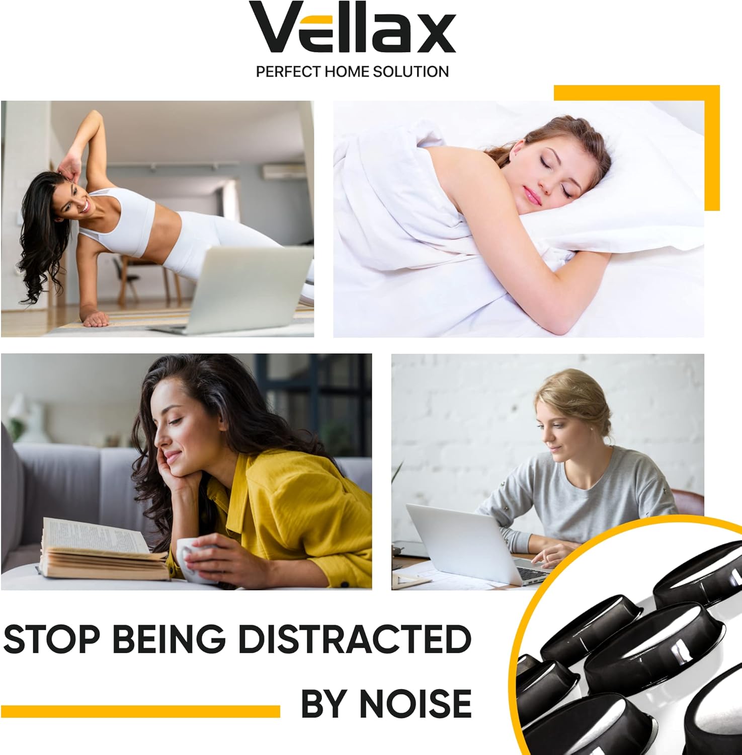 128 Self Adhesive Cabinet Door Bumpers – Sticky Black Silicone Rubber Pads for Furniture Drawers, Kitchen Cabinets, Decor, Wall Protection – Vellax