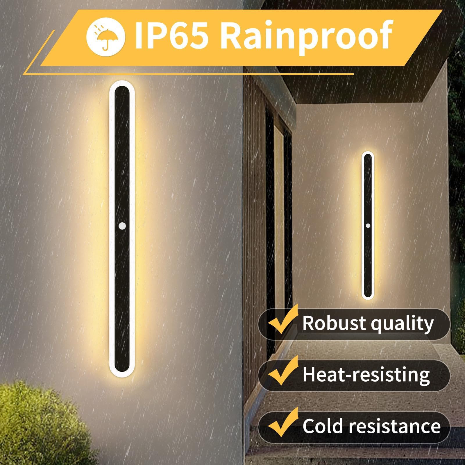 Applique da parete a LED per esterni con sensore di movimento, lampada da interno/esterno IP65 impermeabile, illuminazione da giardino, striscia lunga in alluminio per corridoio, villa, balcone (luce