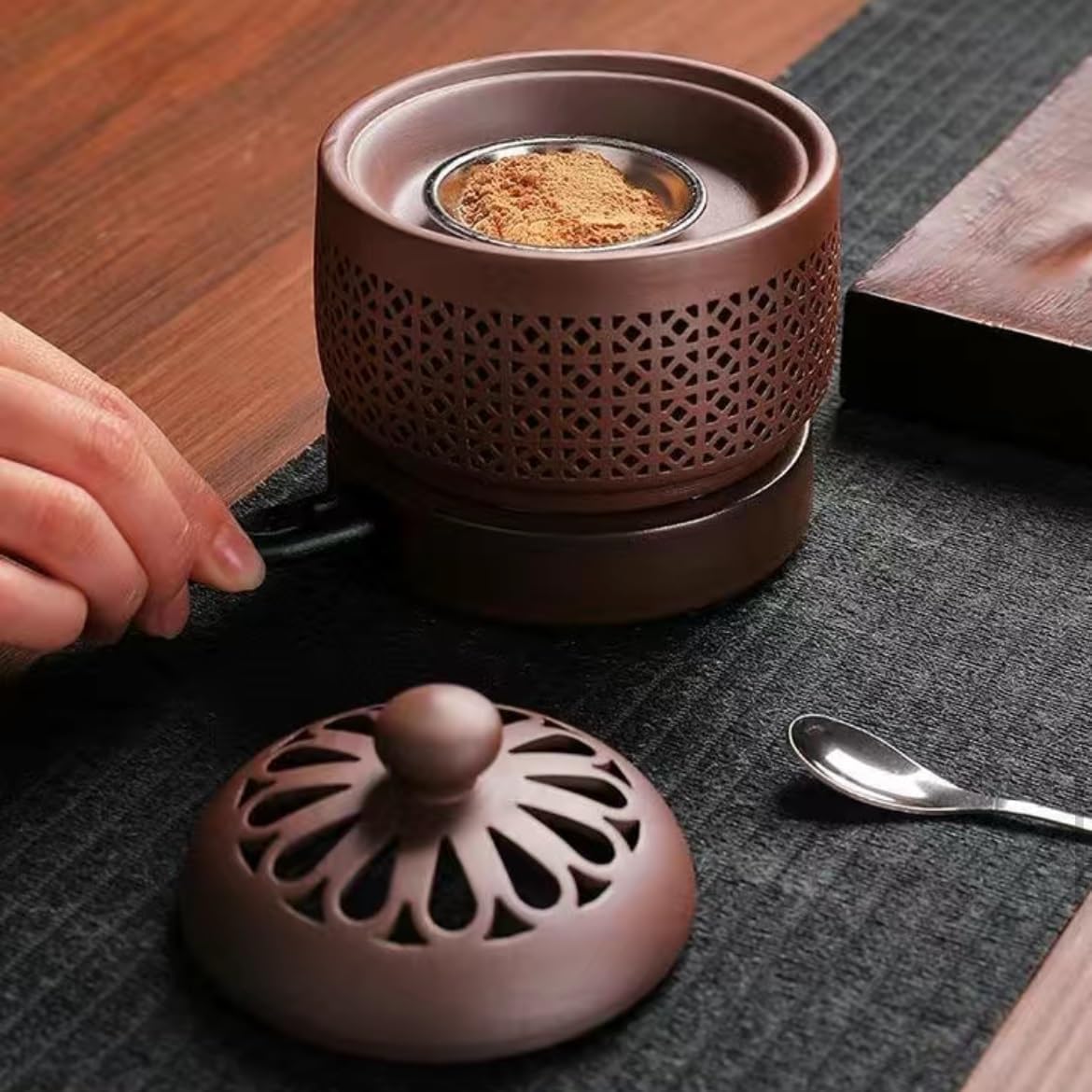 [YinFENG] LED電気香炉 茶香炉 電気 電子香炉 おしゃれ 香炉お香ホルダーナイトライトタイミングサーモスタットクリエイティブフレグランススパイスアロマセラピー炉アロマセラピー装飾家家庭/オフィス/ヨガ/美容など (様式2)