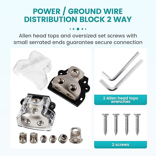Miniatura 7 de Bloque de distribución de energía de aleación de zinc de 2 vías, calibre 024 en calibre 48, bloque de conexión de distribución de audio para