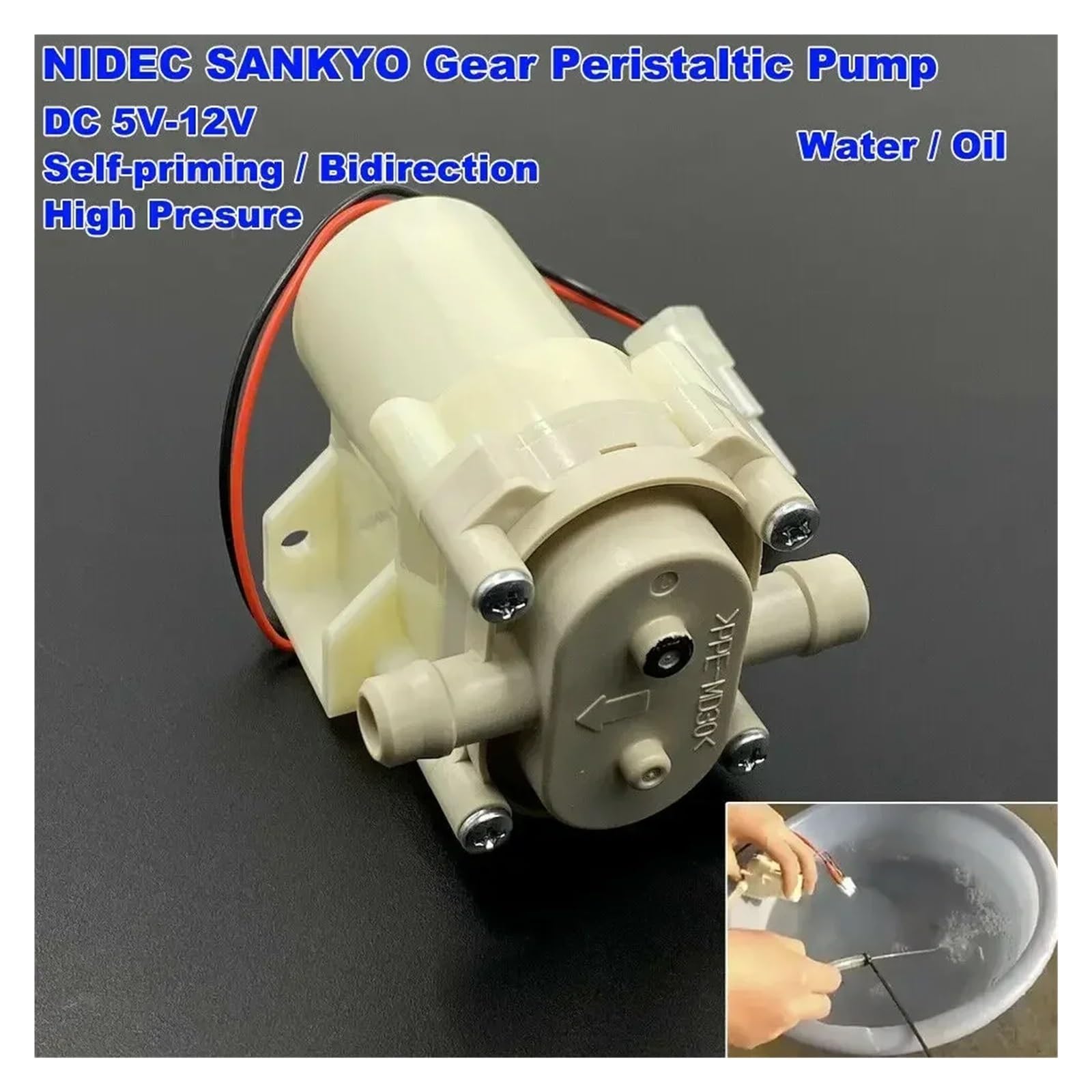 Pompa peristaltica for ingranaggi DC 5V 6V 9V 12V Pompa for ghiaccio for frigorifero autoadescante for olio e acqua con doppia direzione inversa D
