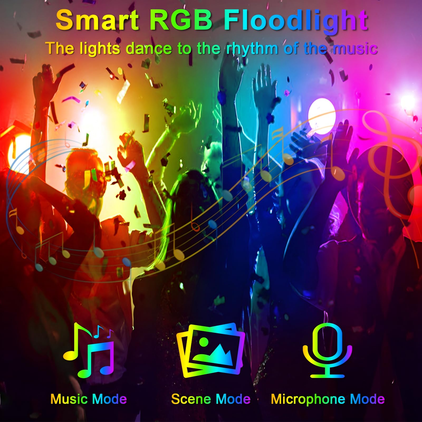 RGB LED Strahler, RGB Strahler mit 360° Fernbedienung und Bluetooth APP, Rgb-strahler Outdoor IP66 Wasserdicht rgb-Flutlicht Smart Partylicht für Bühne Feiern Garten Halloween(50W 2 Stück)