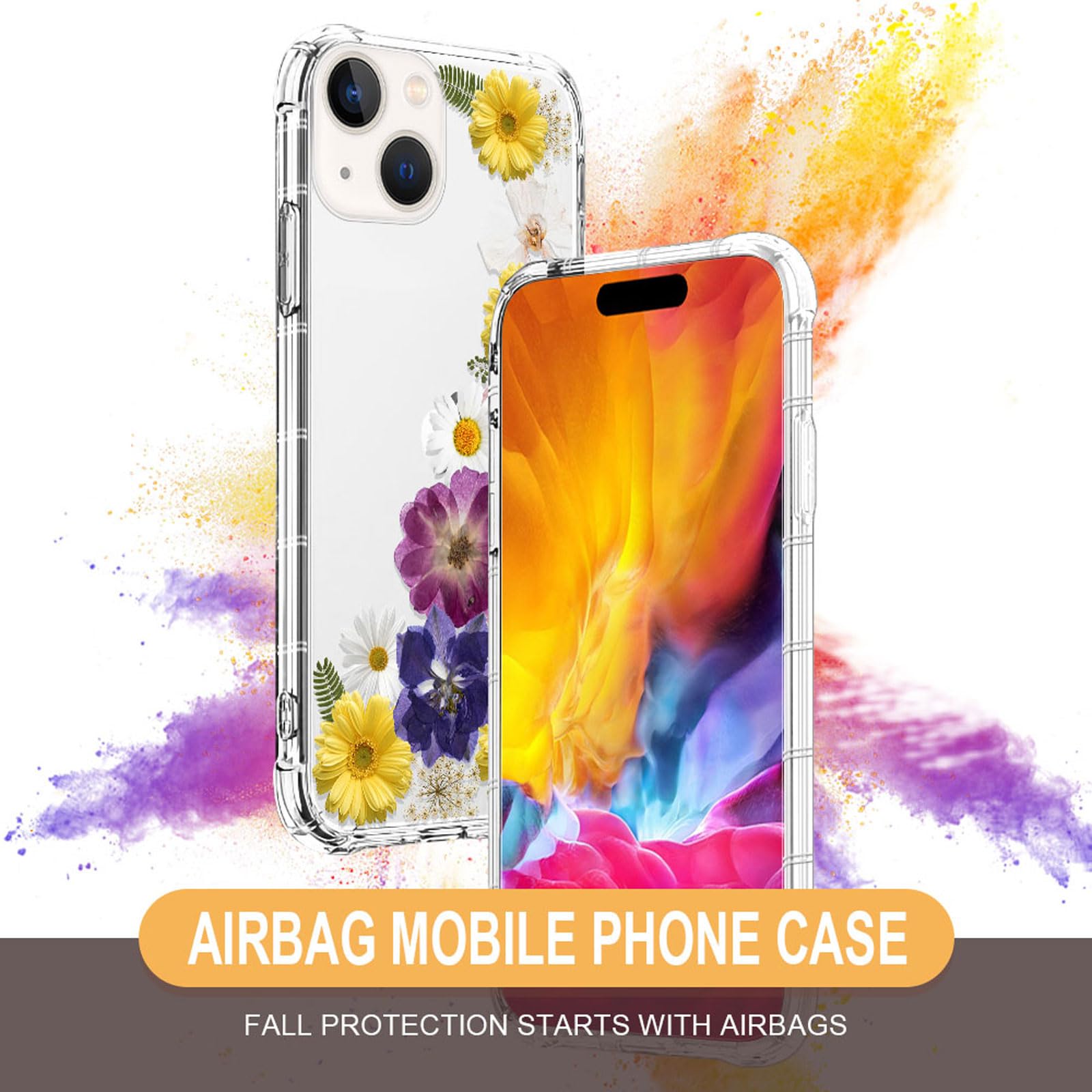 Amazon.co.jp: Yuning419 iPhone 13用ケース、ソフトTPU透明耐衝撃保護