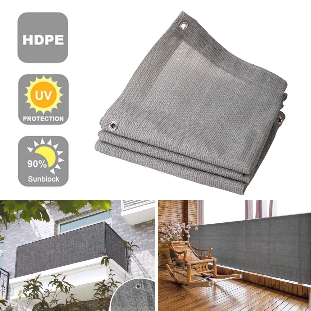 Telo Frangivista per Balcone Altezza 1m/1,5m Rete Frangivento Parasole da Recinzione HDPE con Fascette Fermacavi per All'aperto Cantiere Terrazza (Color : Gray, Size : 1x10m)