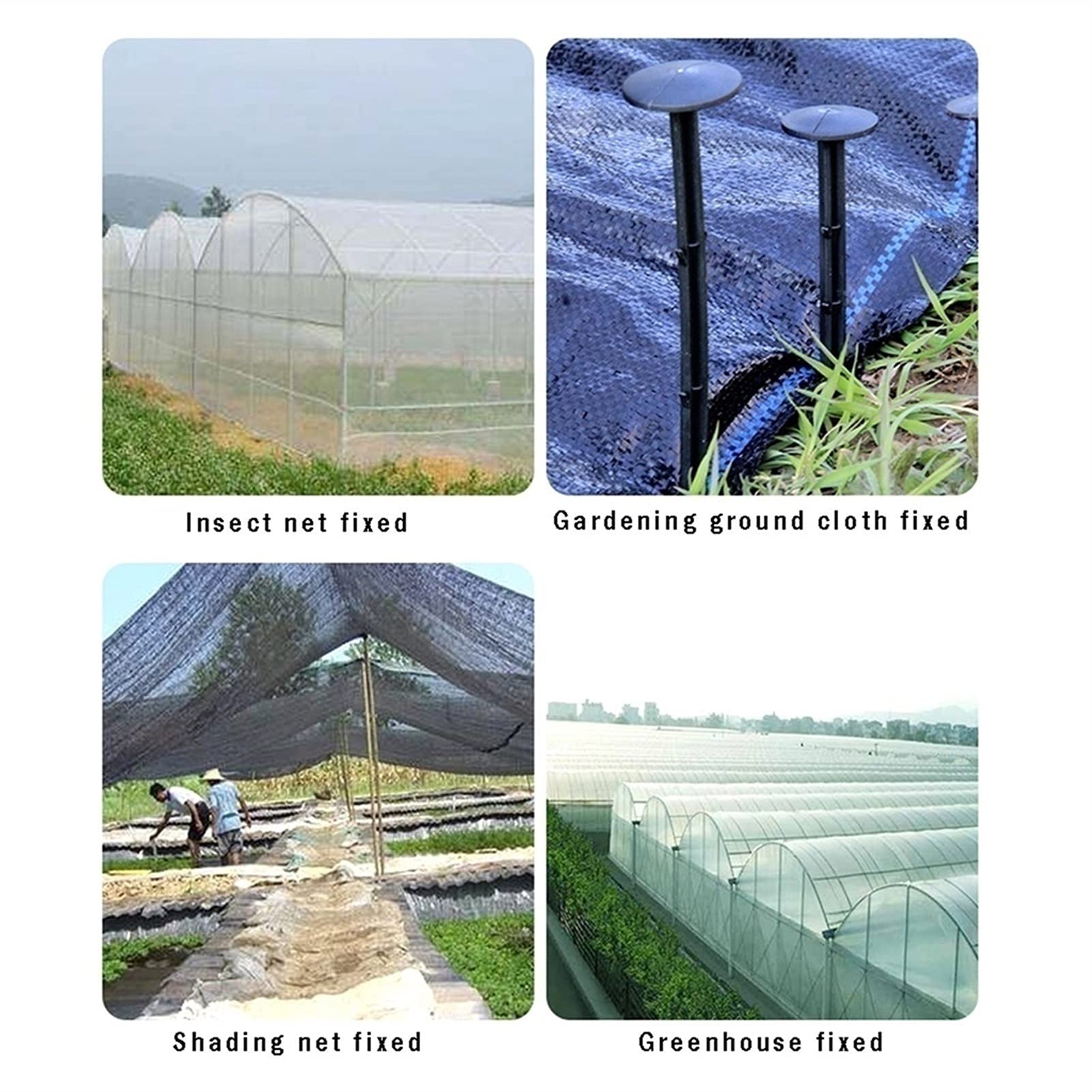 100 anclajes de suelo de jardín, grapas multifunción, para control de malezas, pasadores geotextiles resistentes, clavijas de tela de paisaje de 11 cm para mantillo y lonas