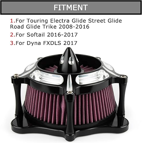 Miniatura 2 de PSLER Filtro de aire para motocicleta Touring FLHR Road King FLHX Street Glide FLTR 2008-2016, para FLS Softail Slim 2016-2017 (rojo)