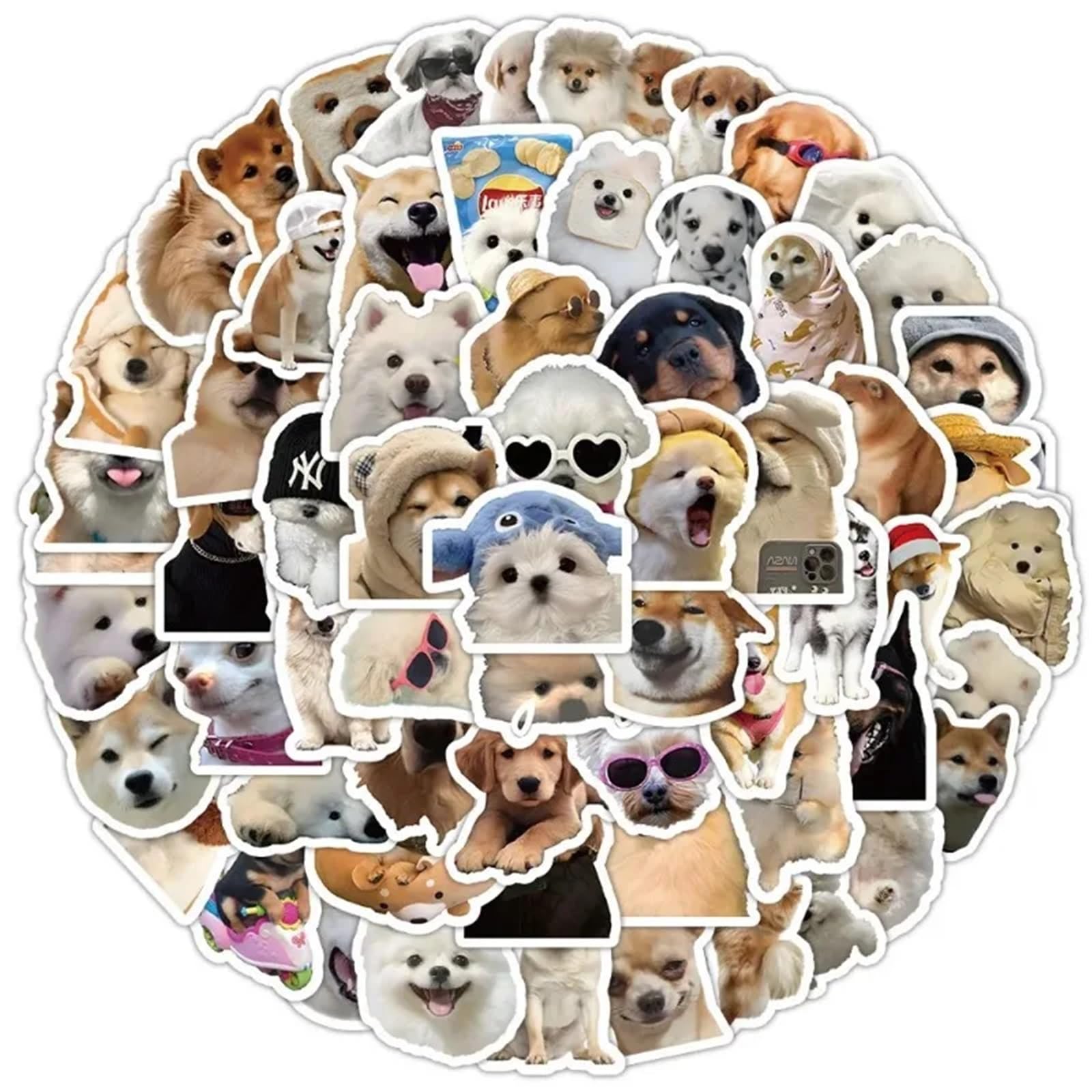 10/50/100pcs Funny Dog Stickers Cartoon Cute Decals Toy Stationery Guitar Phone Bicycle Laptop Luggage Car Graffiti Children Sticker(10 Pcs)