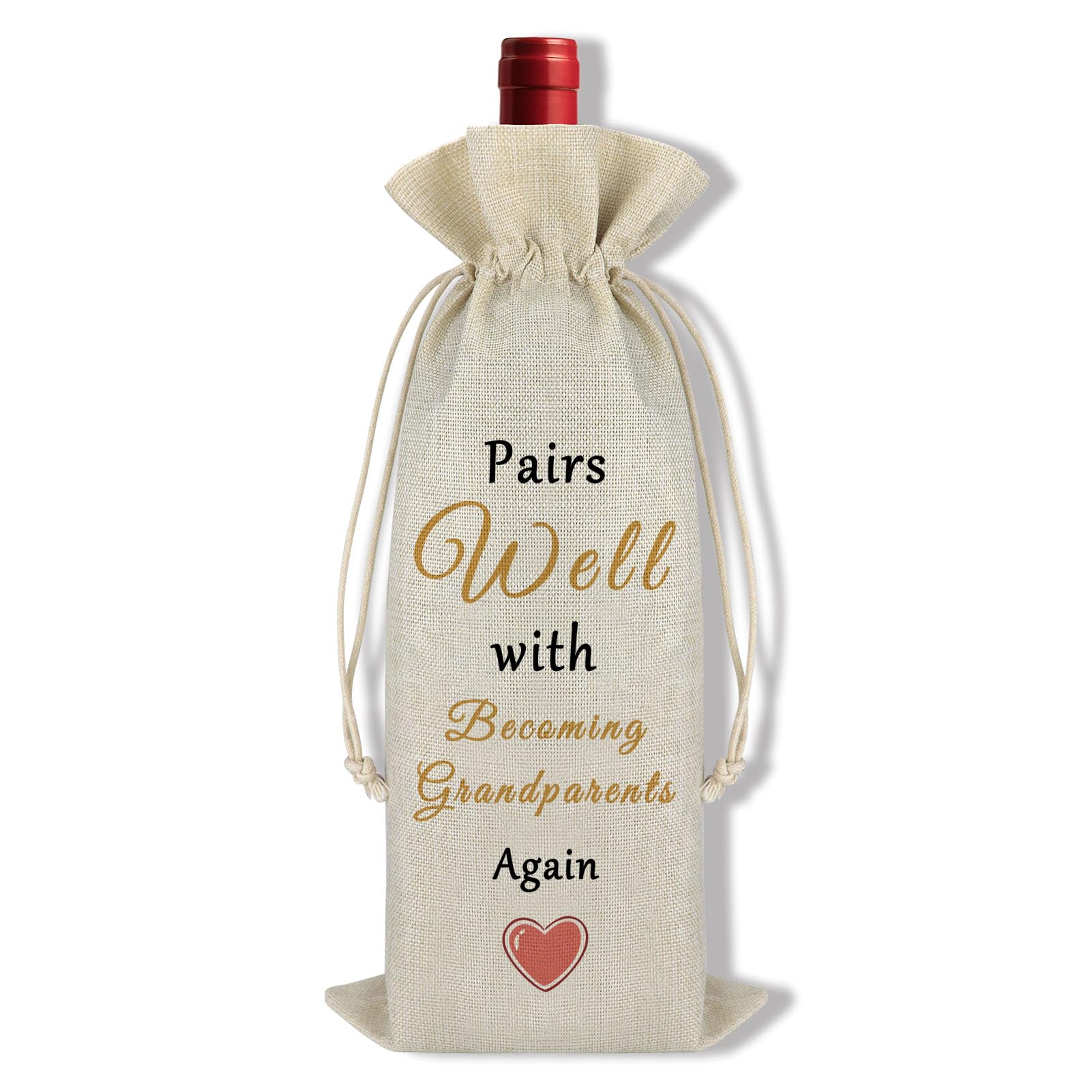 Ximalun Grandparents to Be Gift Pregnancy Announcement Gift for Grandparents Pairs Well with Becoming Grandparents Again Wine Bag Baby Reveal Gift New Grandma Grandad Gift