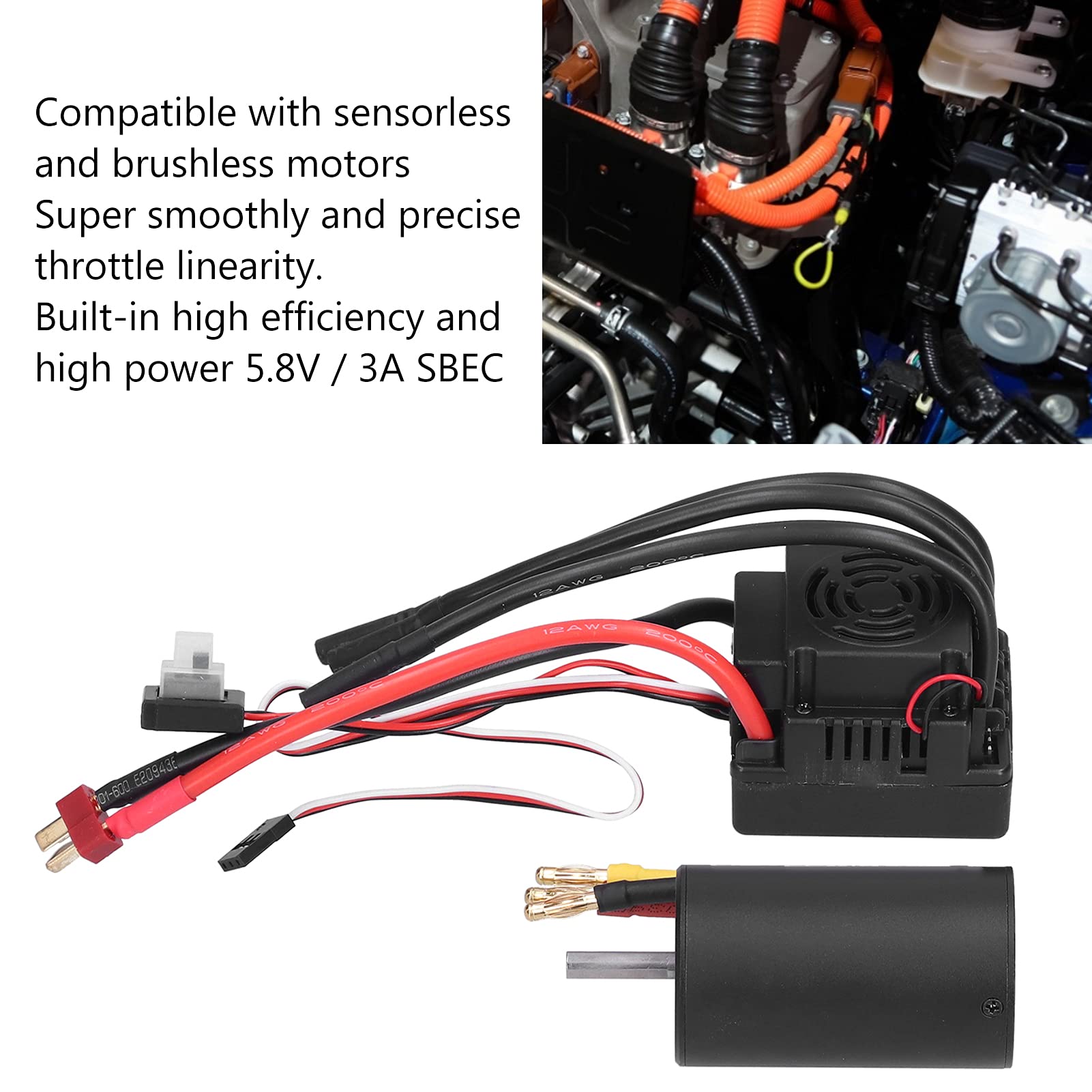 3660 3800KV Silnik Bezszczotkowy i 80A ESC z Zestawem Combo T Plug 5mm Silnik Wału do 1/8 RC Car
