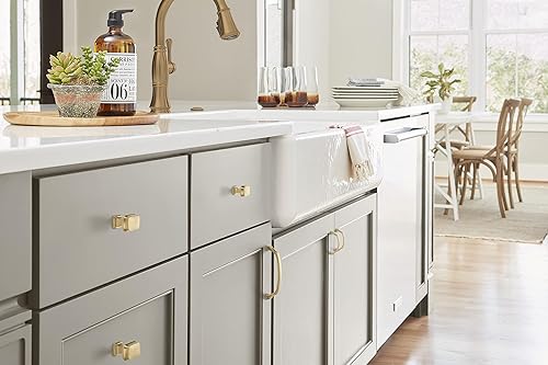 Miniatura 2 de Amerock  Pomo de gabinete  Bronce champán  Longitud de 1-14 pulgadas (1.260 in)  Revitalize  Paquete de 2  Perilla de cajón  Herrajes para gabinete