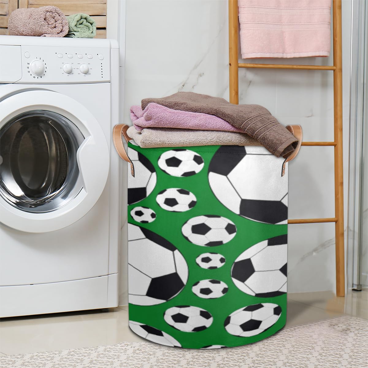Panier à linge pliable avec motif de football pour le sport, adolescents, garçons et filles, petit
