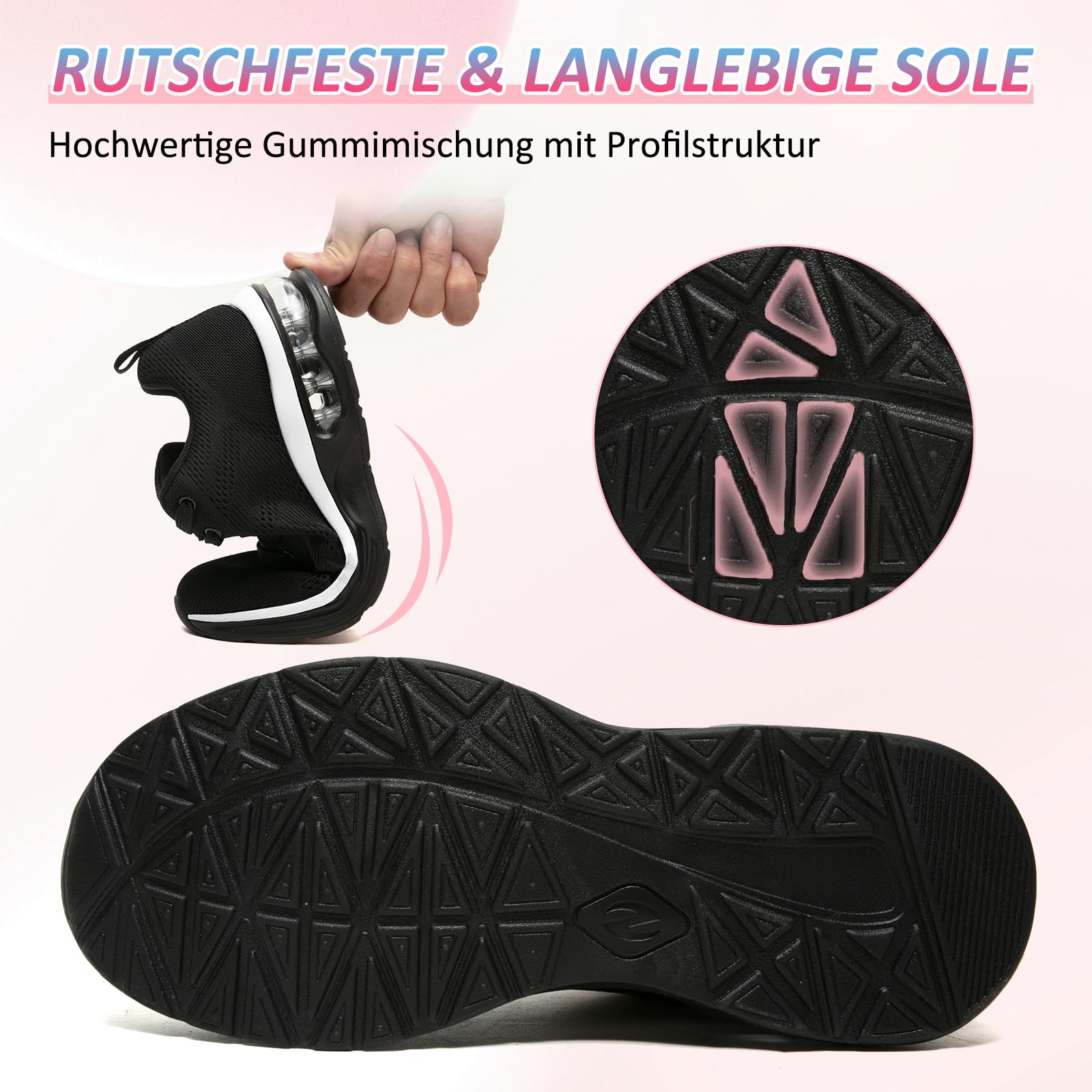 Scarpe Running Donna Sneakers Leggere con Cuscino D’Aria Ammortizzante Scarpe Sportive Traspiranti Antiscivolo per Jogging Camminata E Palestra