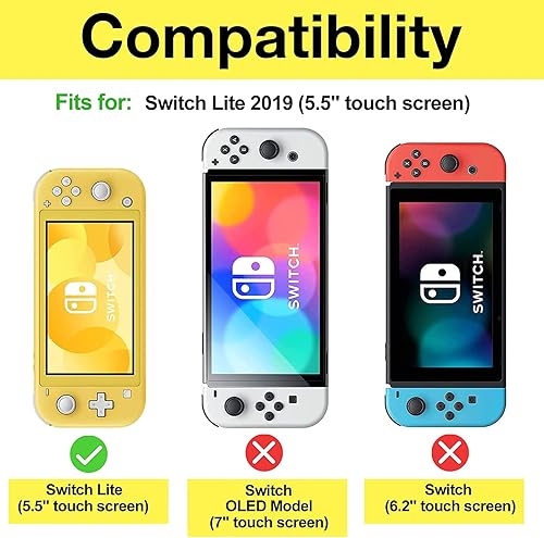 Miniatura 2 de ProCase Funda con tapa para Nintendo Switch Lite con 2 protectores de pantalla de vidrio templado, funda protectora delgada con cubierta frontal