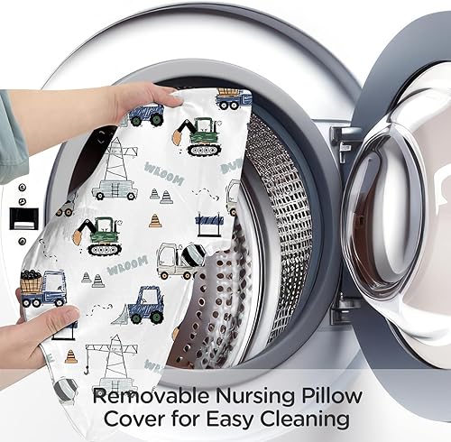 Vista 150 de Little Grape Land - Almohada de lactancia para bebés, de apoyo, alimentación con biberón, tiempo boca abajo, con funda lavable a máquina y relleno