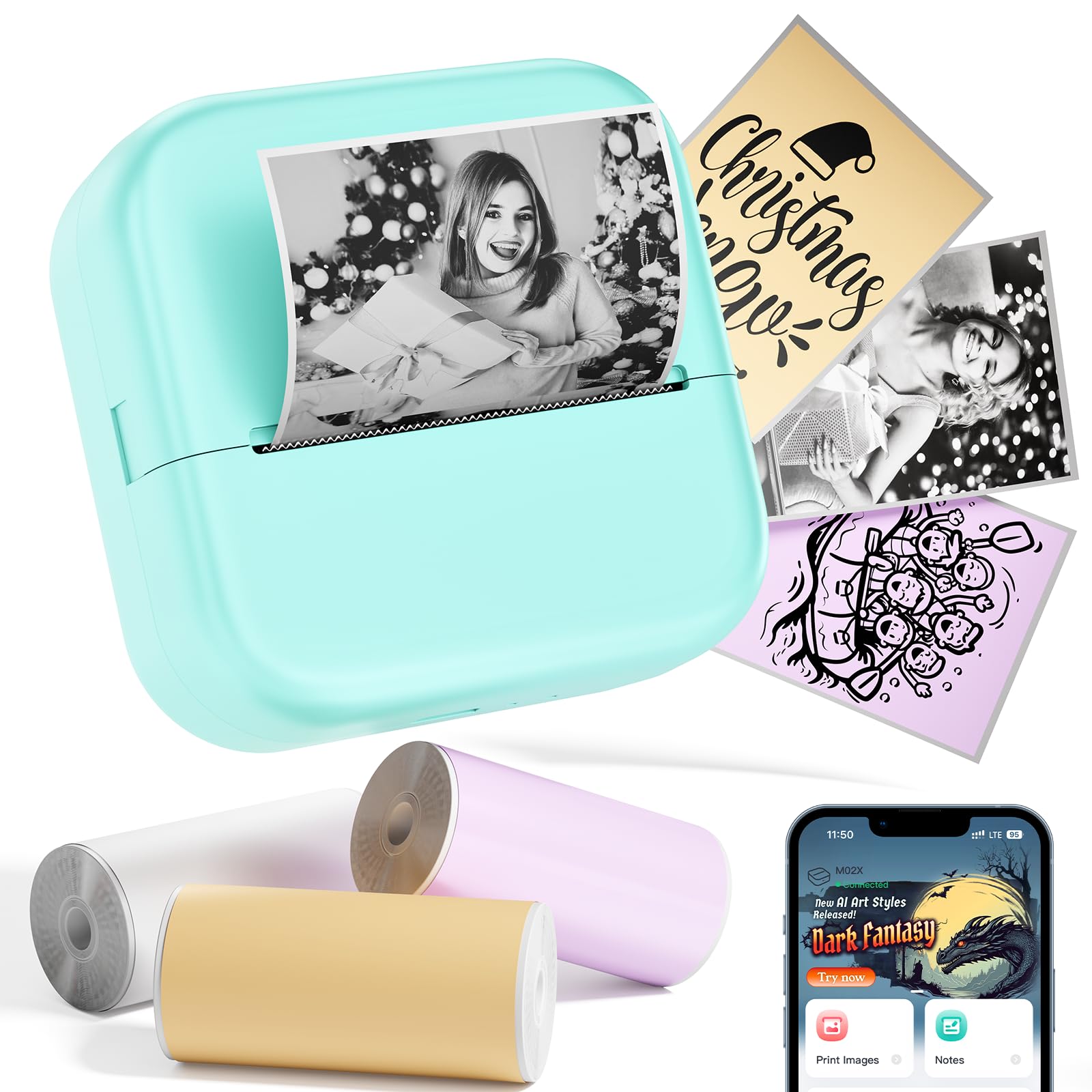 Phomemo M02X Mini Stampante Adesiva Portatile Bluetooth Termica per Appunti e Foto