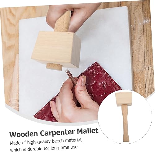 Miniatura 6 de TEHAUX Martillo de carpintero de madera portátil, herramienta de mano de mazo, acabado liso para carpintería, martillo tallado, herramienta de