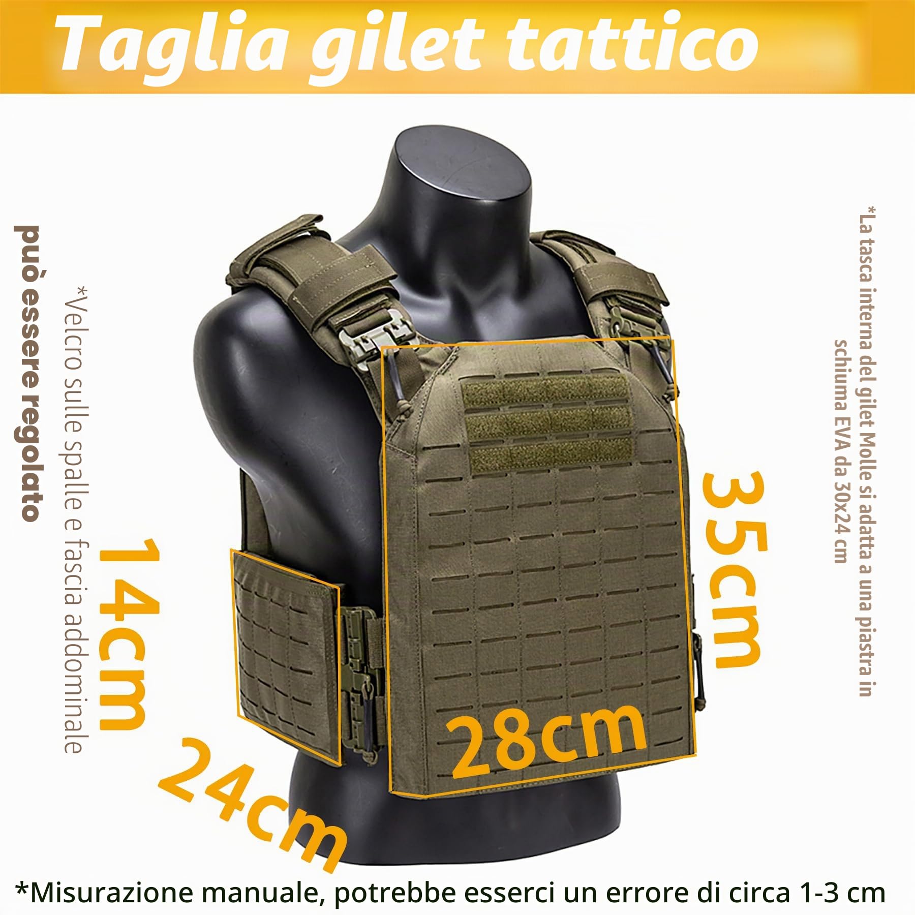 TWINFALCONS Gilet Tattico Militare da Softair, 1000D Nylon Molle Giubbotto Regolabile Modulare Gilet con Tasche Interna per Piastre EVA Quick Release Buckle Giubbotti Militare